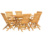 7-tlg. Garten-Essgruppe Massivholz Teak
