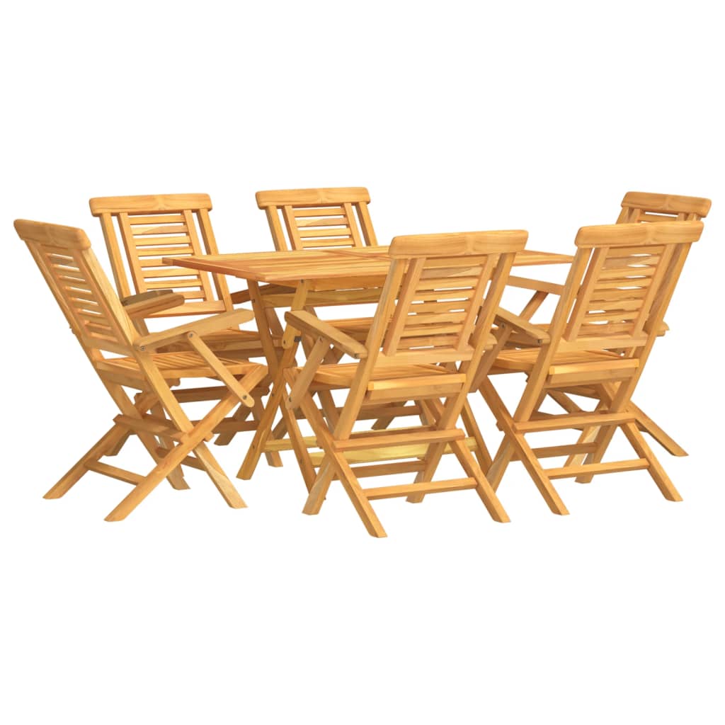 7-tlg. Garten-Essgruppe Massivholz Teak