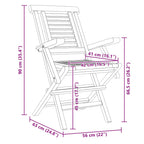 Gartenstühle 6 Stk. Klappbar 56x63x90 cm Massivholz Teak