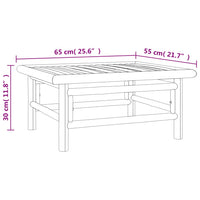 4-tlg. Garten-Lounge-Set mit Hellgrauen Kissen Bambus