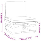10-tlg. Garten-Lounge-Set mit Grünen Kissen Bambus