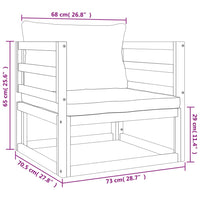 7-tlg. Garten-Lounge-Set mit Taupe Kissen Massivholz