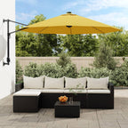 Wand-Sonnenschirm mit LEDs Gelb 290 cm