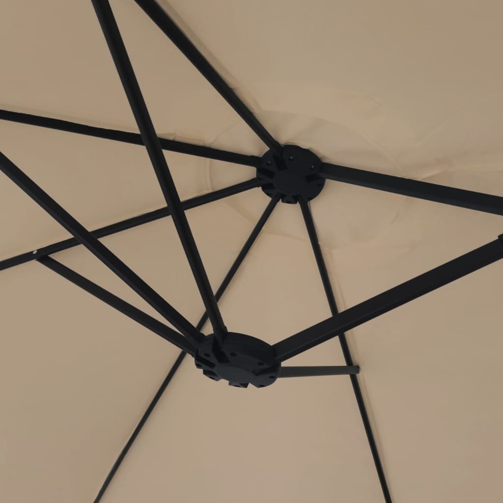Doppel-Sonnenschirm mit LED-Leuchten 449x265 cm