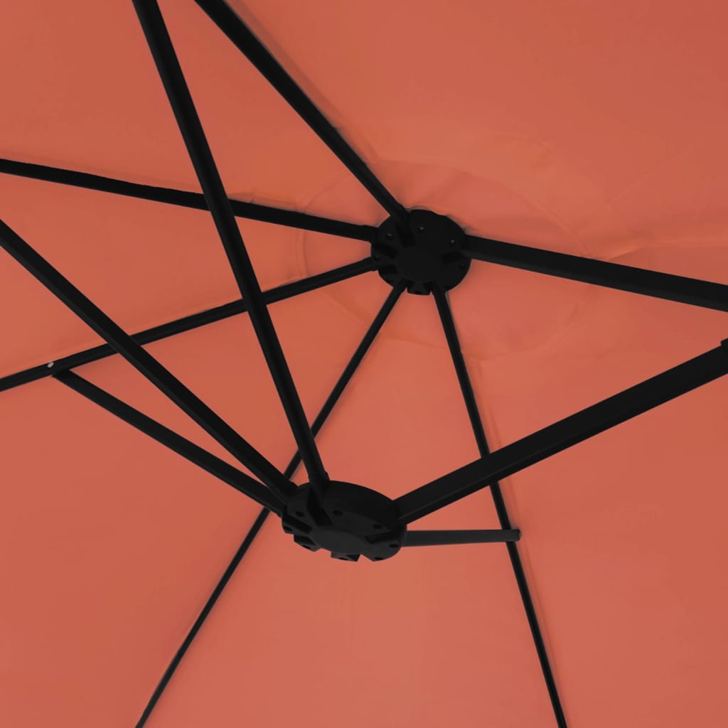 Doppel-Sonnenschirm mit LED-Leuchten 449x265 cm
