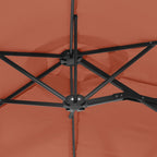 Doppel-Sonnenschirm mit LED-Leuchten 316x145 cm