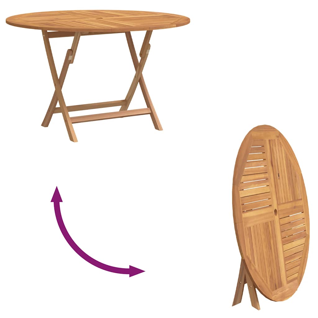 Gartentisch Klappbar Ø 110x75 cm Massivholz Teak