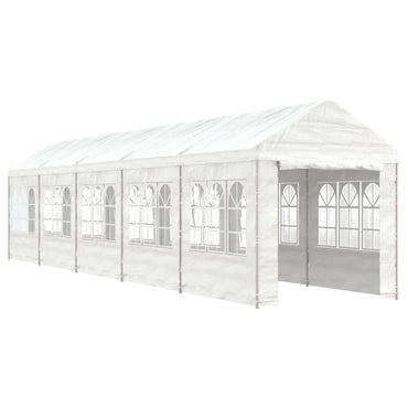 Pavillon mit Dach Weiß 11,15x2,28x2,69 m Polyethylen