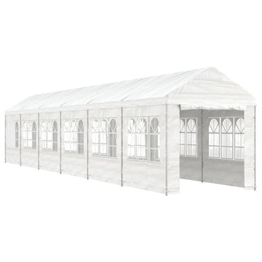 Pavillon mit Dach Weiß 13,38x2,28x2,69 m Polyethylen