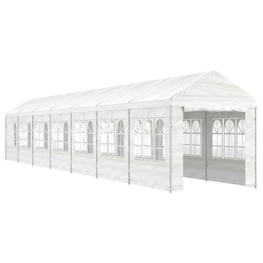 Pavillon mit Dach Weiß 15,61x2,28x2,69 m Polyethylen