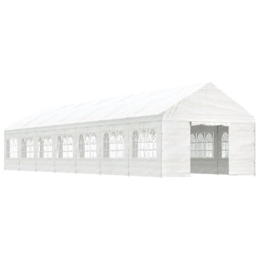 Pavillon mit Dach Weiß 15,61x4,08x3,22 m Polyethylen