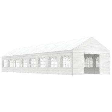 Pavillon mit Dach Weiß 17,84x4,08x3,22 m Polyethylen