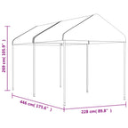 Pavillon mit Dach Weiß 4,46x2,28x2,69 m Polyethylen