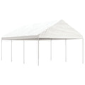 Pavillon mit Dach Weiß 6,69 x 4,08 x 3,22 m Polyethylen
