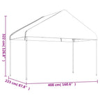 Pavillon mit Dach Weiß 15,61x4,08x3,22 m Polyethylen