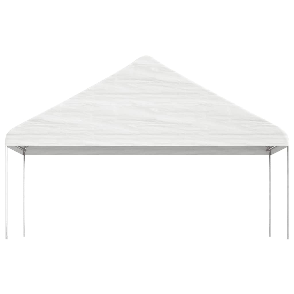 Pavillon mit Dach Weiß 4,46x5,88x3,75 m Polyethylen