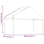 Pavillon mit Dach Weiß 4,46x5,88x3,75 m Polyethylen