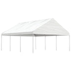 Pavillon mit Dach Weiß 6,69x5,88x3,75 m Polyethylen