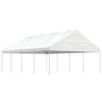 Pavillon mit Dach Weiß 8,92x5,88x3,75 m Polyethylen