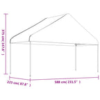 Pavillon mit Dach Weiß 17,84x5,88x3,75 m Polyethylen