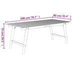 Gartentisch 200x90x75 cm Massivholz Akazie