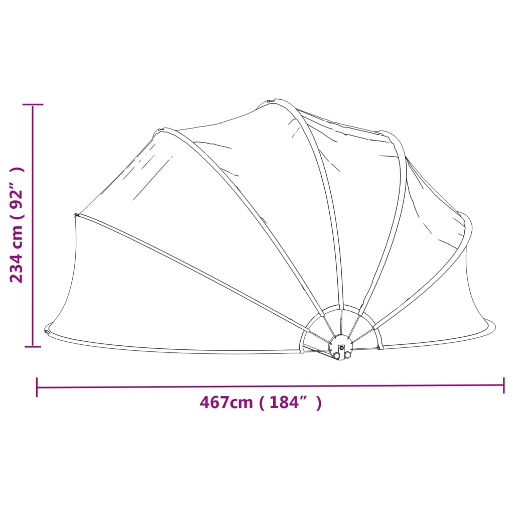 Pool-Kuppel Rund 467x234 cm PVC