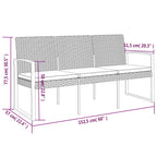 Gartenbank 3-Sitzer mit Kissen Dunkelgrau PP-Rattan
