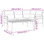 2-tlg. Garten-Lounge-Set Anthrazit Stahl