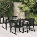 5-tlg. Garten-Essgruppe Schwarz PVC Rattan