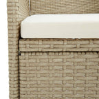 7-tlg. Garten-Essgruppe mit Kissen Beige und Schwarz