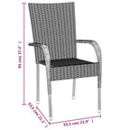 5-tlg. Garten-Essgruppe Braun Poly Rattan