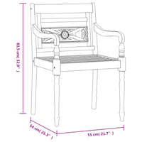 Batavia-Stühle 4 Stk. Weiß Massivholz Teak