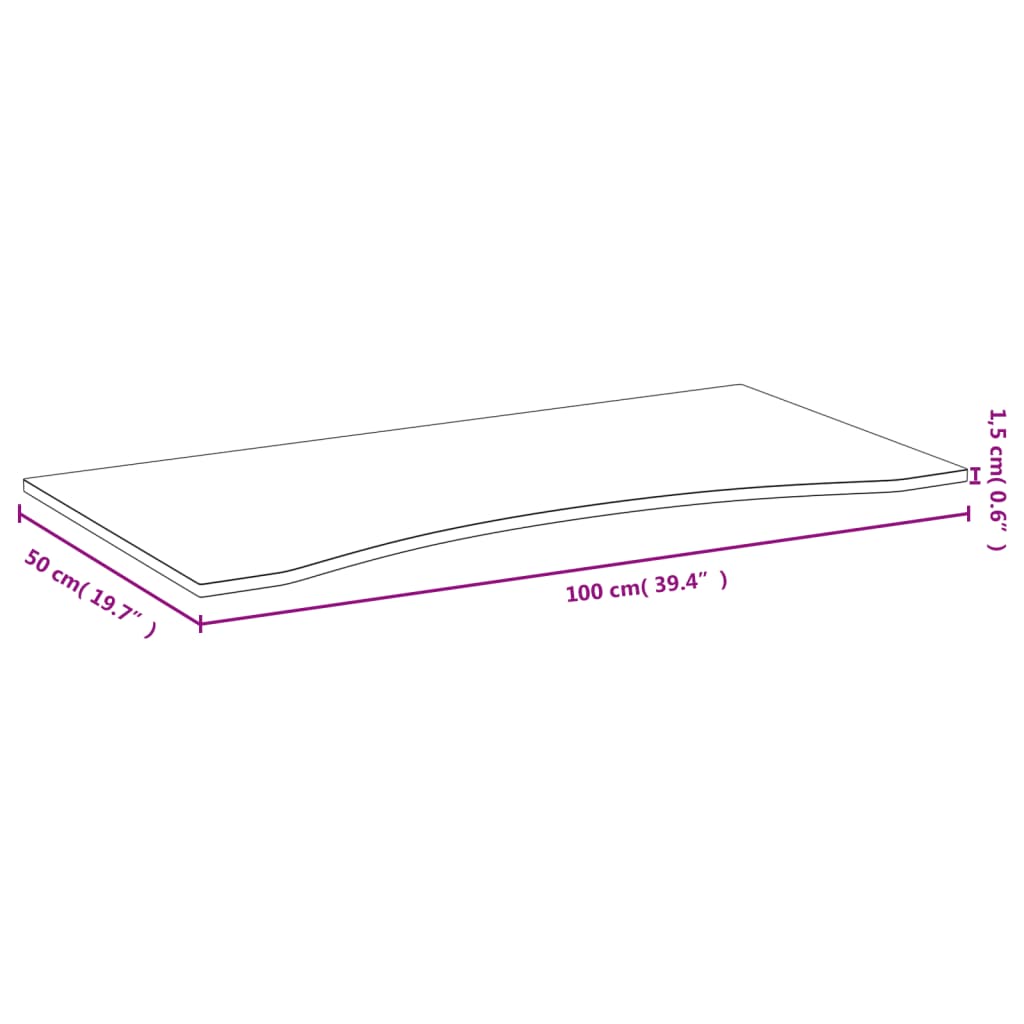 Schreibtischplatte 100x50x1,5 cm Bambus