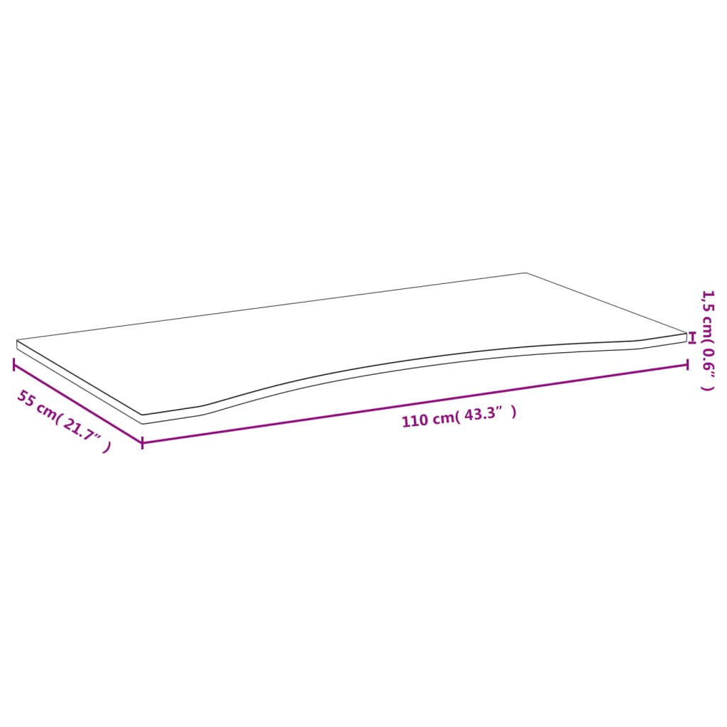 Schreibtischplatte 110x55x1,5 cm Bambus