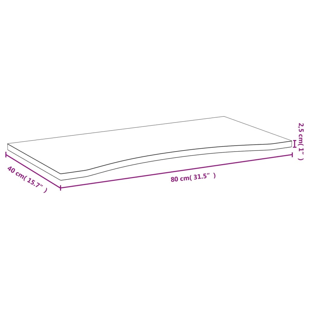 Schreibtischplatte 80x40x2,5 cm Bambus