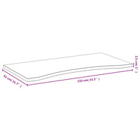 Schreibtischplatte 110x55x2,5 cm Bambus