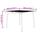 Gartentisch Anthrazit 100x100x72 cm Stahlgitter