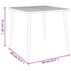 Gartentisch Anthrazit 80x80x71 cm Stahl