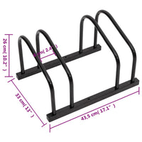 Fahrradständer für 2 Fahrräder Schwarz Stahl