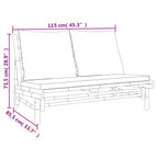 3-tlg. Garten-Lounge-Set mit Dunkelgrauen Kissen Bambus