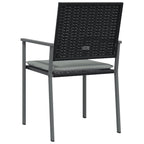 Gartenstühle mit Kissen 2 Stk. Schwarz 54x62,5x89cm Poly Rattan