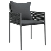 Gartenstühle mit Kissen 2 Stk. Schwarz 54x61x83 cm Poly Rattan