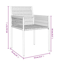 Gartenstühle mit Kissen 2 Stk. Schwarz 54x61x83 cm Poly Rattan