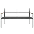 3-tlg. Garten-Lounge-Set mit Kissen Anthrazit Stahl