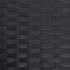 Gartenstuhl mit Fußhocker Schwarz Poly Rattan