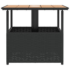 Gartentisch mit Schirmloch Schwarz 55x55x46,5 cm Poly Rattan