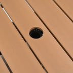 Gartentisch mit Schirmloch Braun 55x55x46,5 cm Poly Rattan