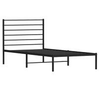 Bettgestell mit Kopfteil Metall Schwarz 107x203 cm