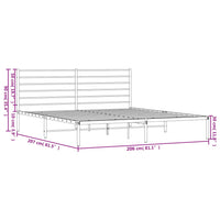 Bettgestell mit Kopfteil Metall Weiß 200x200 cm