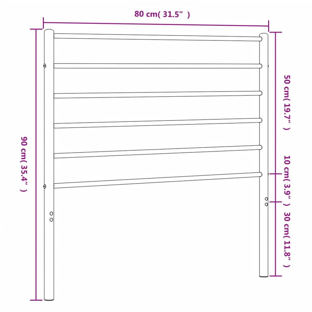 Kopfteil Metall Weiß 75 cm